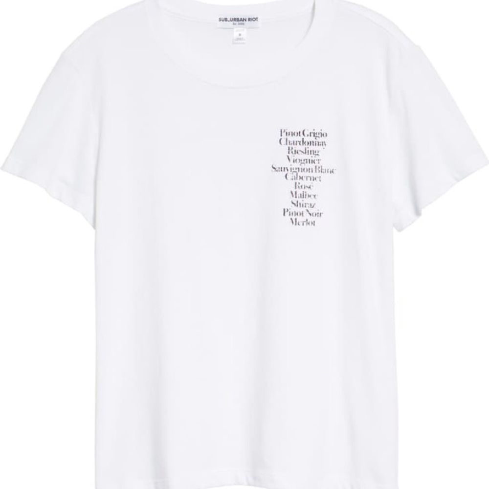 Sub_Urban Riot Wine List Crew Neck Loose Tee